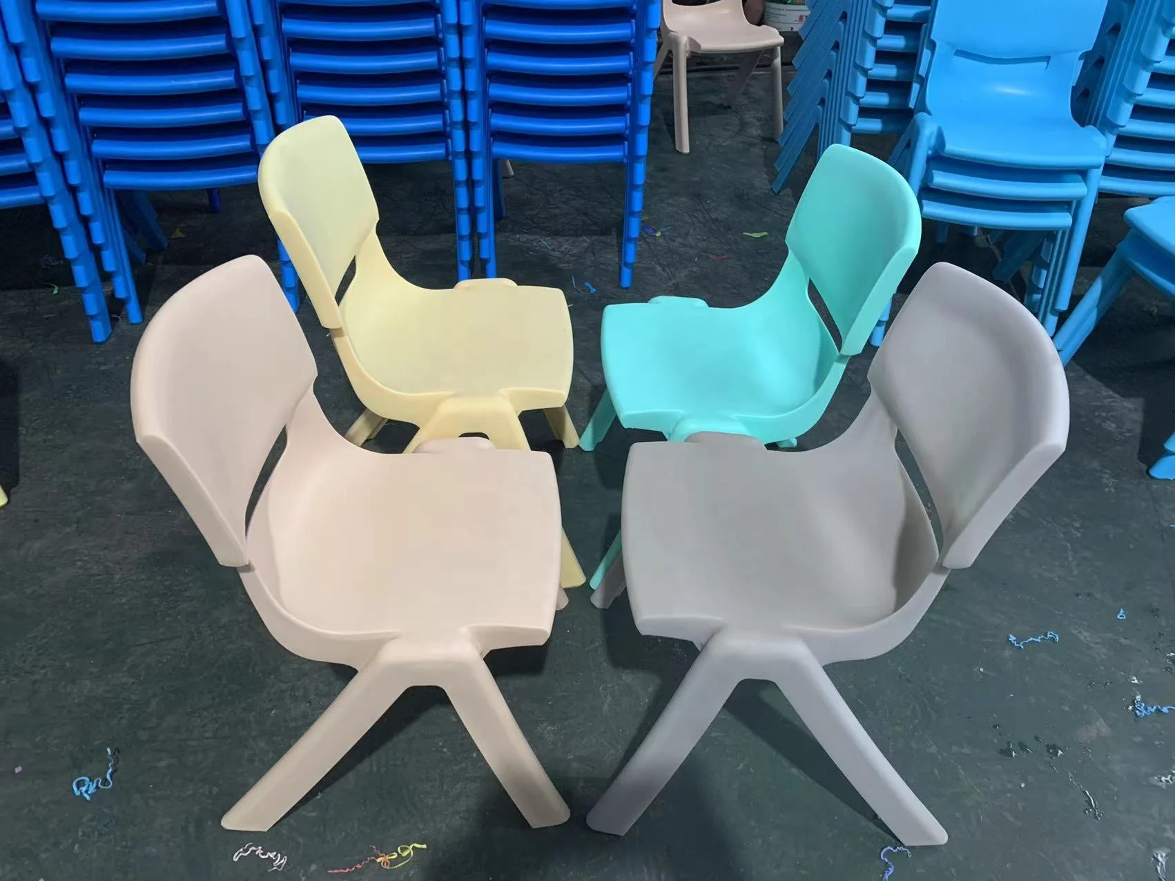 Wholesale Custom Cheap Price Preschool Stackable School Children Kids Plastic Chairs Kindergarten Furniture