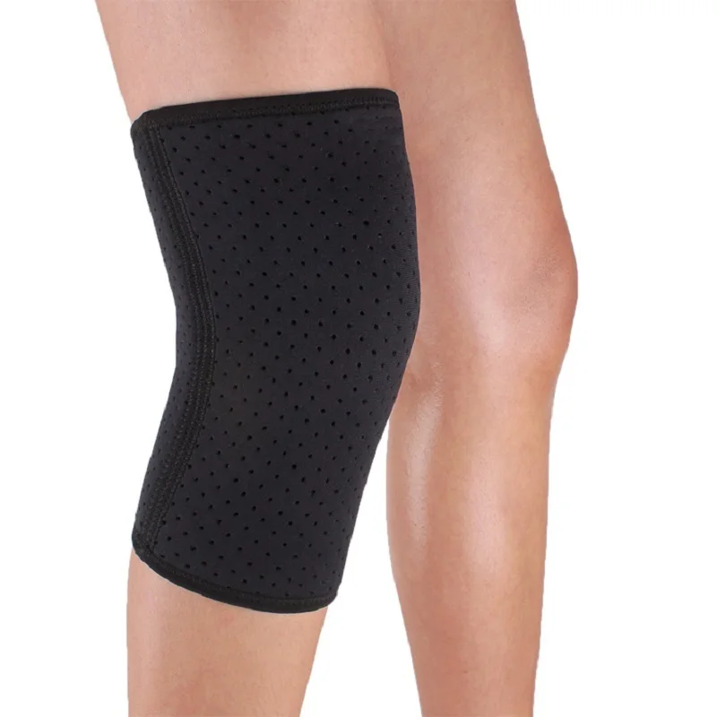 Adjustable Strap Elastic Patella Sports Support Black Neoprene Knee Support
