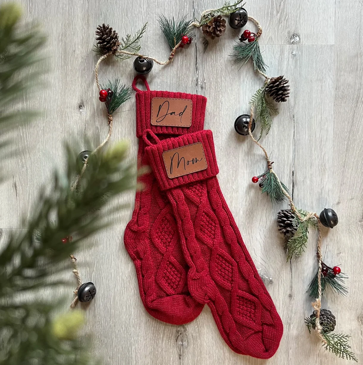 Personalized Christmas Name Knit Stockings Christmas Xmas Hanging Decoration Child Candy Bag Gift Bag