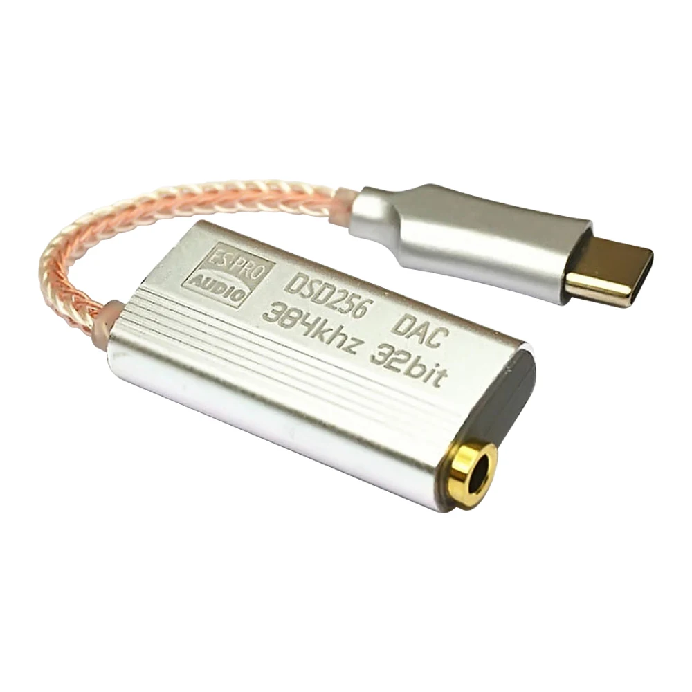 FDBRO New Type-C Headphone Adapter Usb To 3.5Mm Adapter Fever Hifi Portable Double Decoding Chip Amp Device Dsd Independent Dac