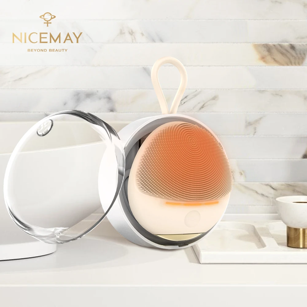 True Glow by NICEMAY Silicone Mini Facial Skin Pod Brush heating silicone brush daily face cleansing and facial massaging