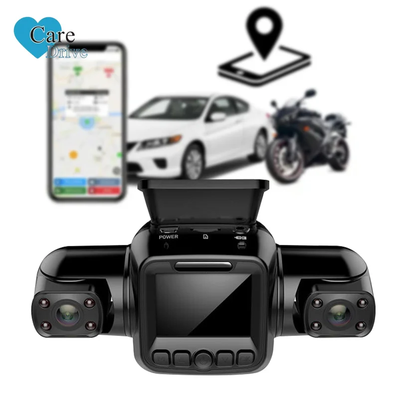 CareDrive Front+Cabin Ir 4G  With Gps Tracking Live Video On Cmsv6 Dual Cams 4G Ai Dash Cam Support Dms Adas Fleet Dash Camera