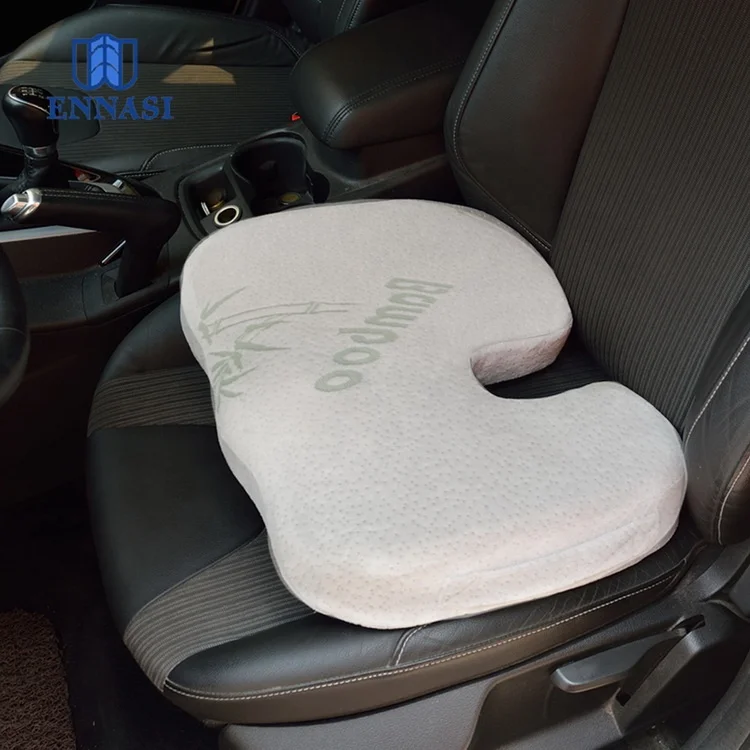 Soft Orthopedic Bamboo Memory Foam Car Seat Cushion with Handle