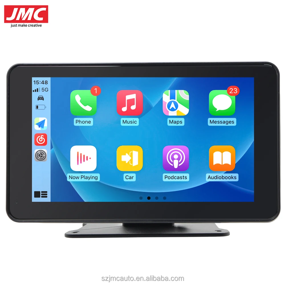 JMC 7 дюймов 2.5D IPS сенсорный экран беспроводной CarPlay Android Auto FM передача AUX Выход для универсального автомобиля