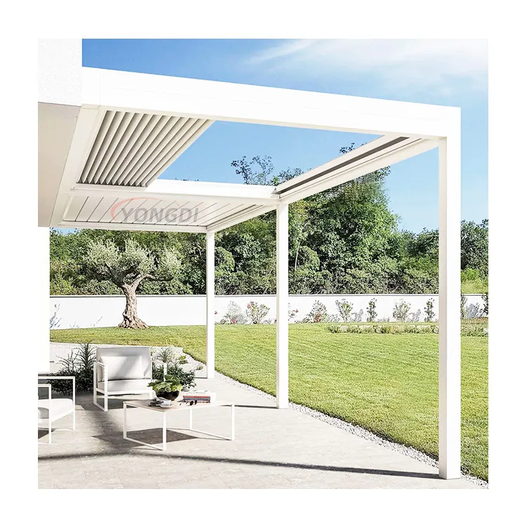 3x3 6x6 Veranda remote automatic garden patio canopy shade balcony corner aluminium retractable pergola esterna