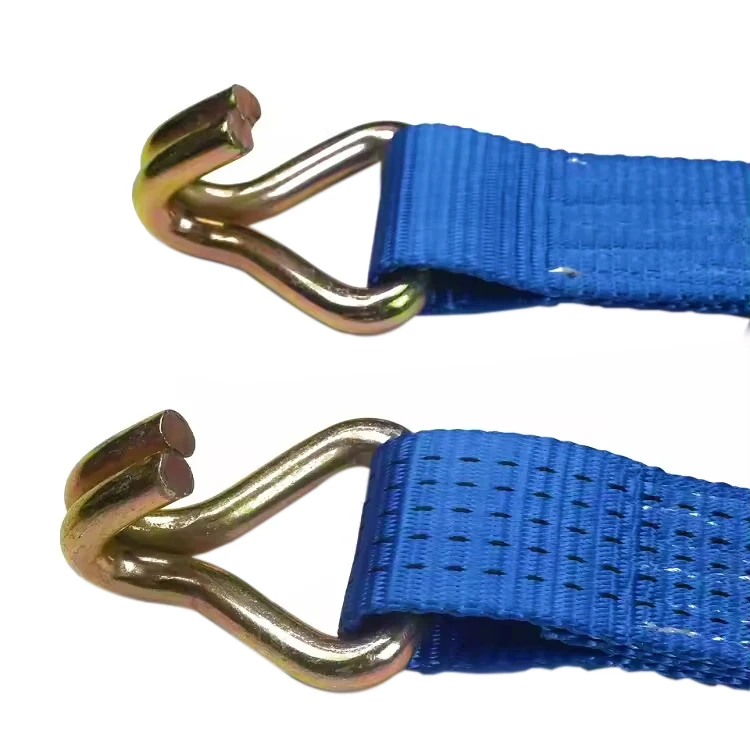 Factory Price Blue Plated Heavy Duty Truck Car Cargo Polyester Lashing Belt 50mm 5ton Ratchet Tie Down Strap
