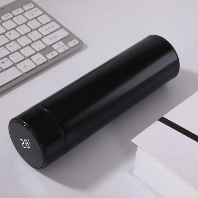 Promotional Wholesale Hot and Cold Smart Silver White Black Water Bottle Stainless Steel Vacuum Flask