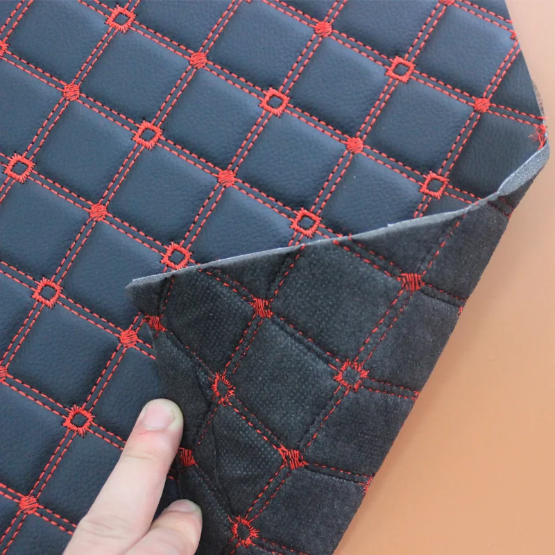Quilting Automotive Cuero PVC Rexine Synthetic Leather Faux Car Upholstery Leather Fabric for Car Seats