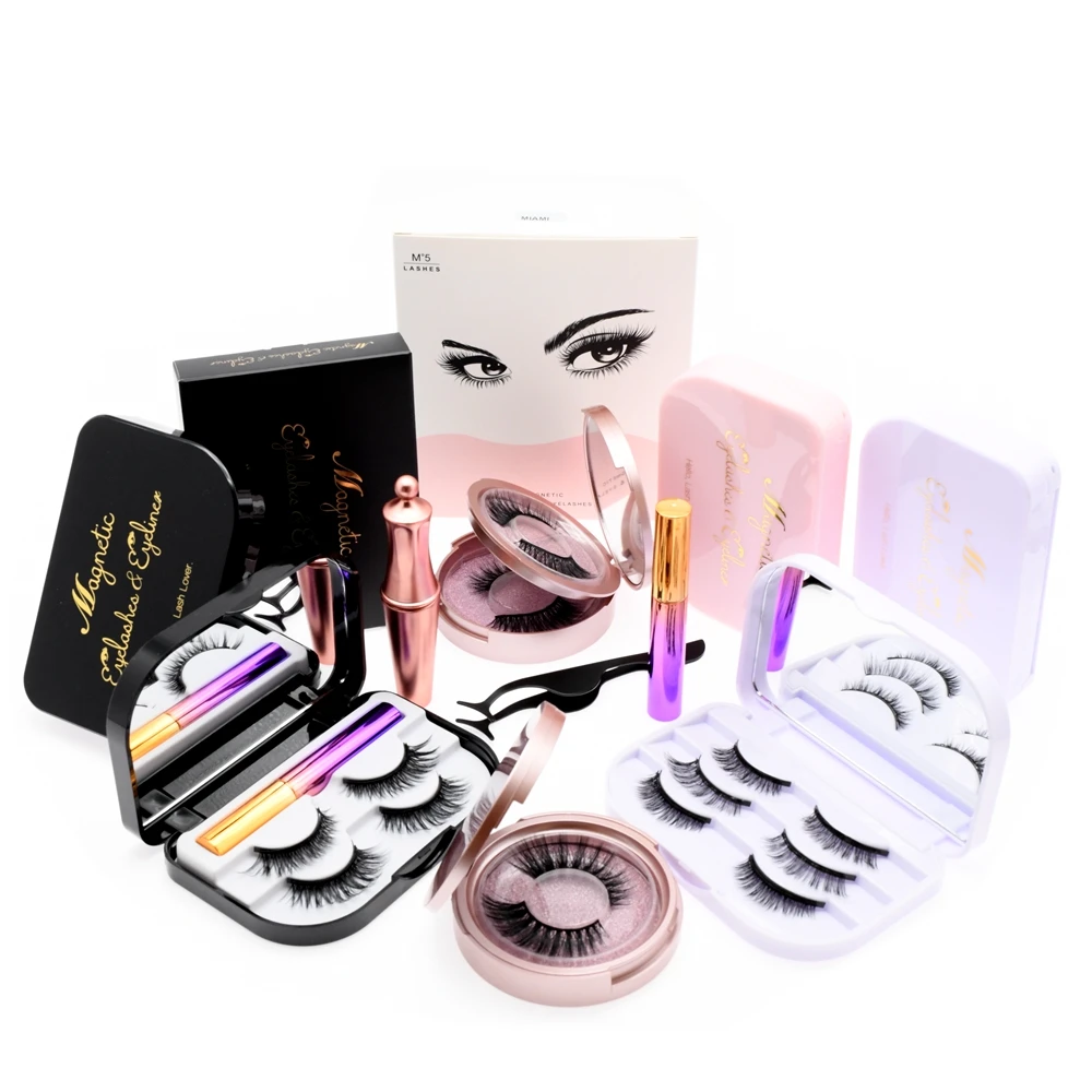 
Natural looking magnetic eyelashes magnetic natural 5 magnets eyelashes magnetic eyeliner and eyelashes kit magnetic lashes 4D5D 