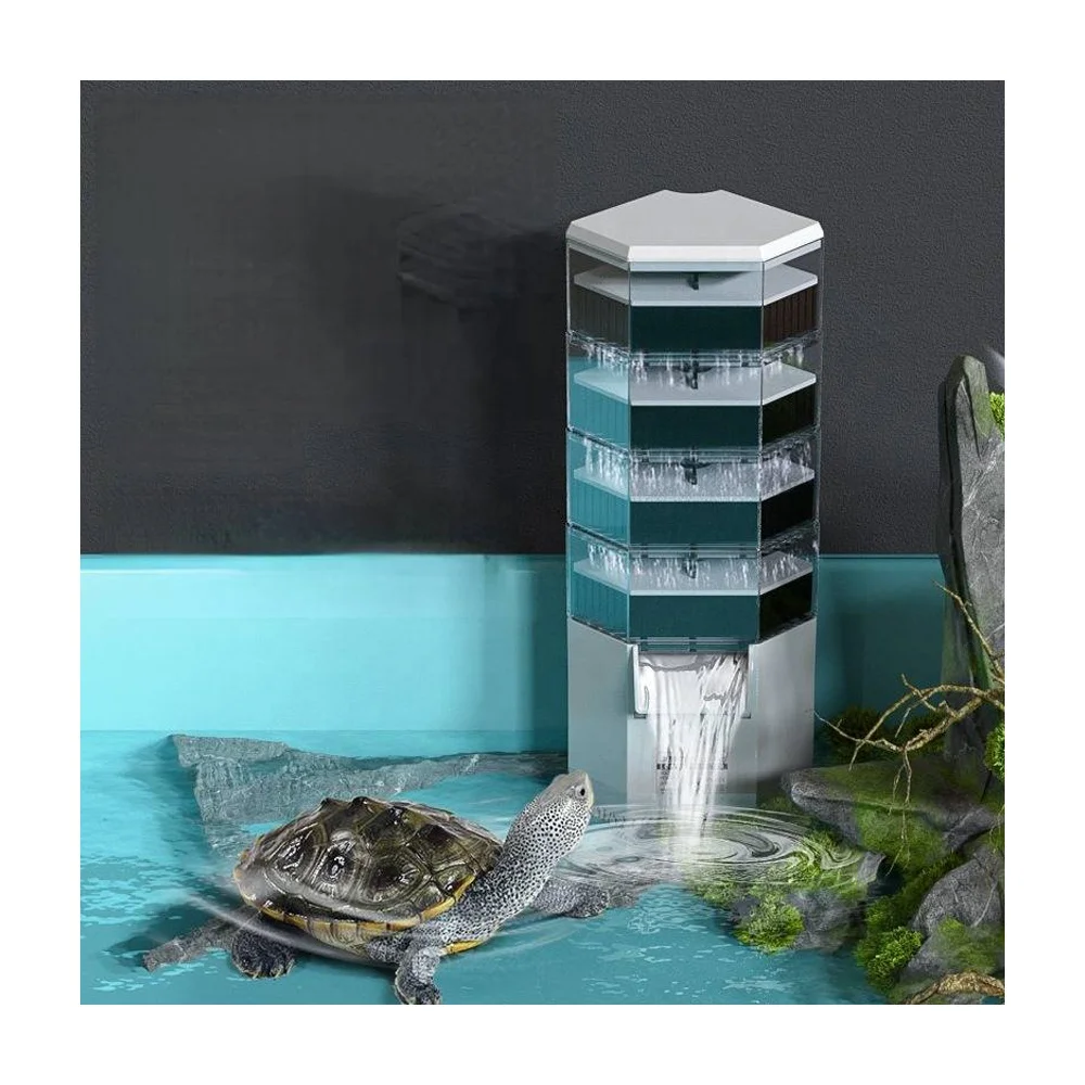 JENECA Turtle Filter Low Water Mini Transparent Waterfall Filter Aquarium For Turtle Tank Aquarium Skimmer