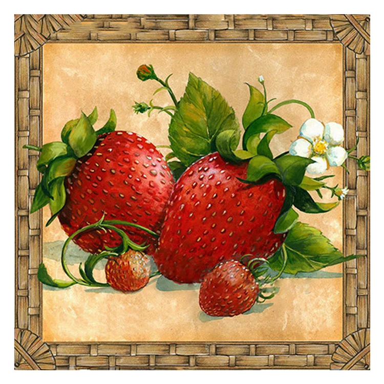 wholesale 5D DIY Diamond Mosaic Fruit Strawberry Full Square Diamond Painting Full Drill Cross Stitch Wall Art Diamond Painting