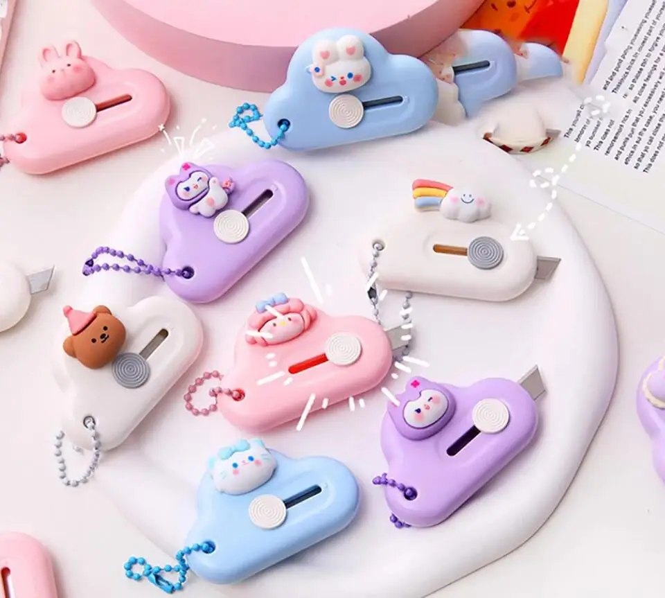 Cute Utility Knife Keychain Mini Craft Wrapping Box Paper Envelope Cutter Utility Knife Letter Opener Letter Opener Stationery