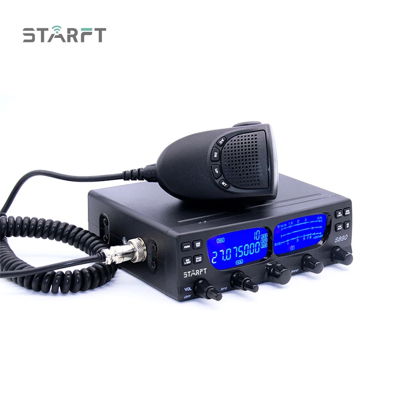 Starft S890 10KM 50KM Car Marine mobile Radio Vehicle AM FM SSB 24.7 to 30.105MHz Transceiver AI Noise Reduce CB Radio