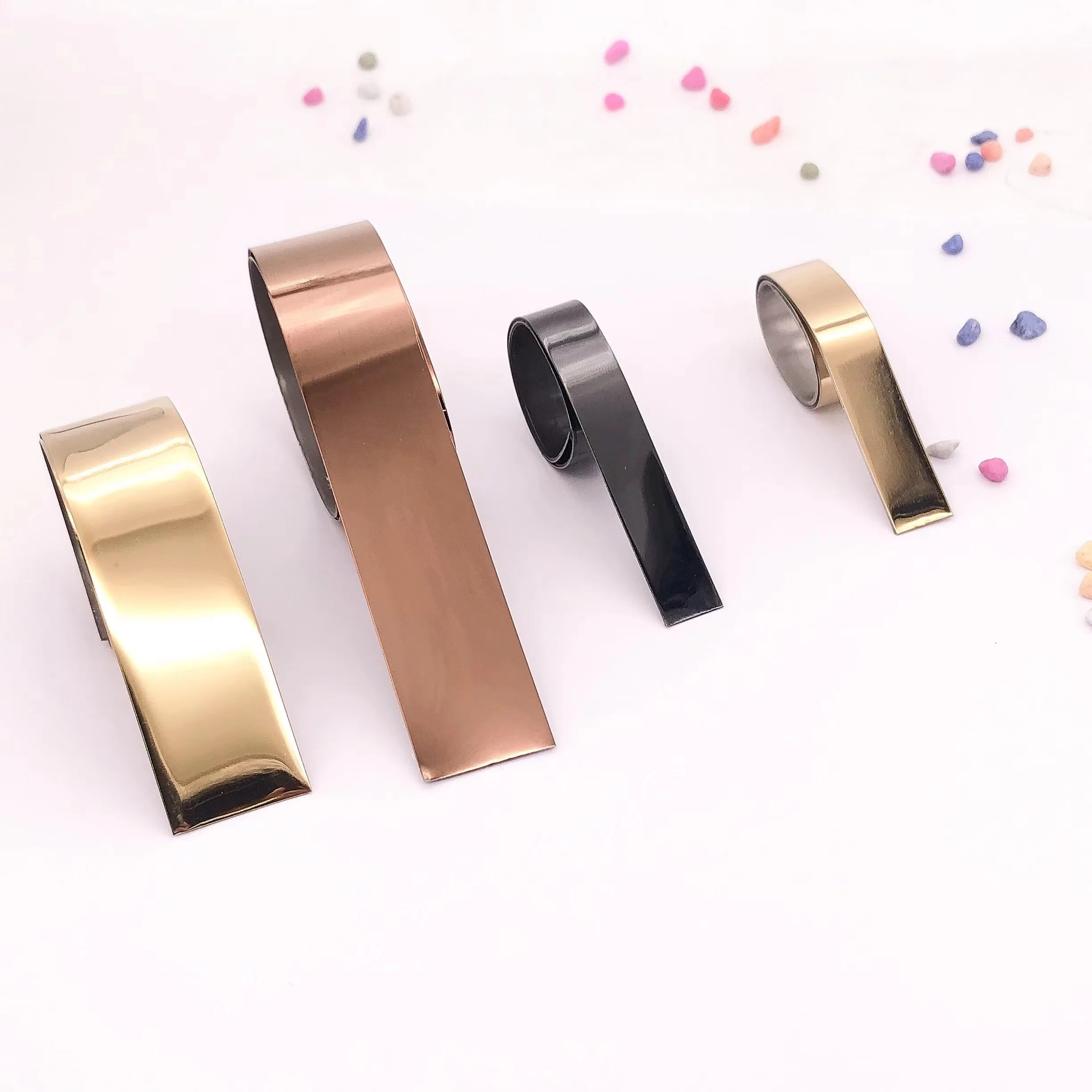 8K Mirror 201 Stainless Steel Self-Adhesive Strip Furnishing Flat Decorative  Wall Sticker