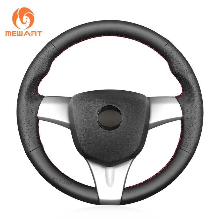 New Template Arrival Hot Sale Black Faux Leather Custom Steering Wheel Cover For Chevrolet Spark 2010-2015 / Spark EV 2014-2016