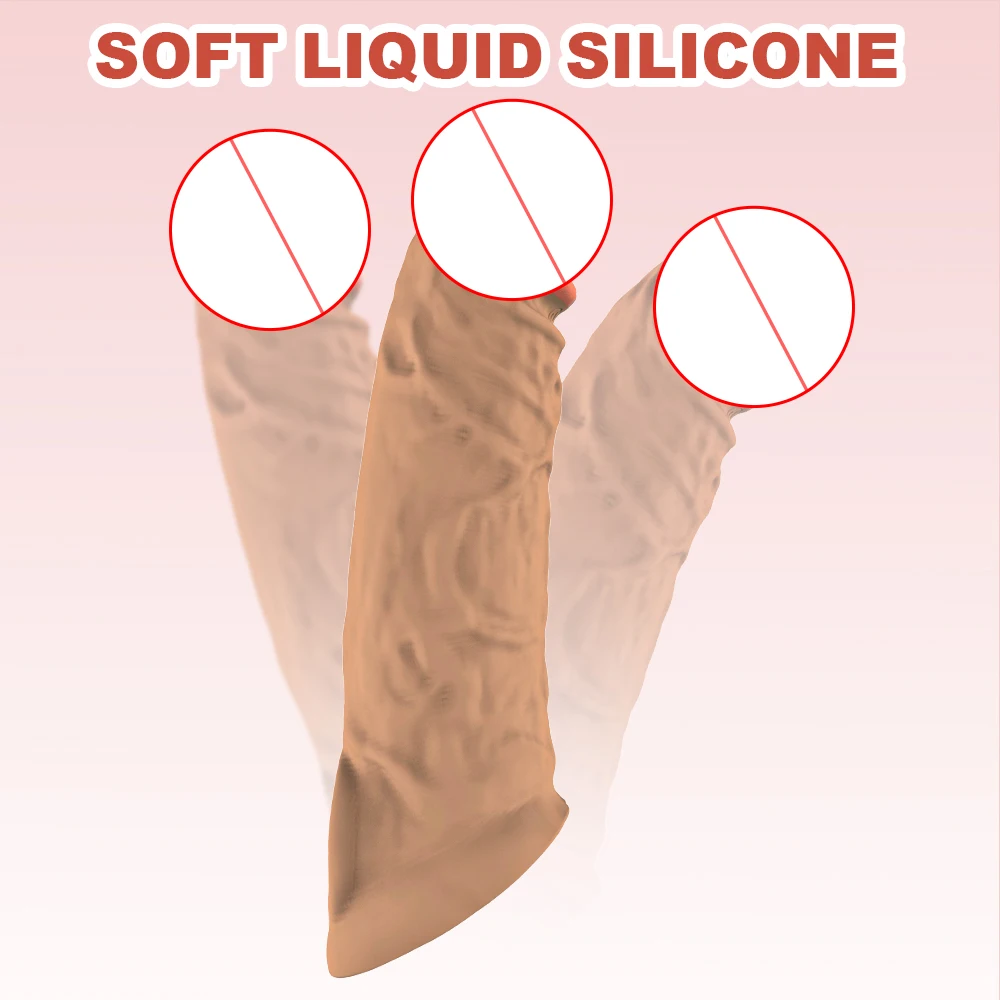 Factory Price Silicone Condom Sexy Penis Sleeve Cock  Male Enlargement Penis Sex Toys Men Female Masturbators