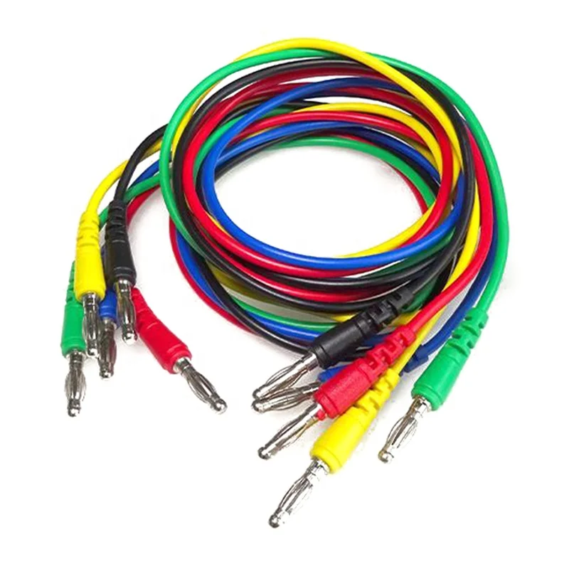 Hot sale 10A 4mm banana plug male to male 1M 5 colors test lead cable