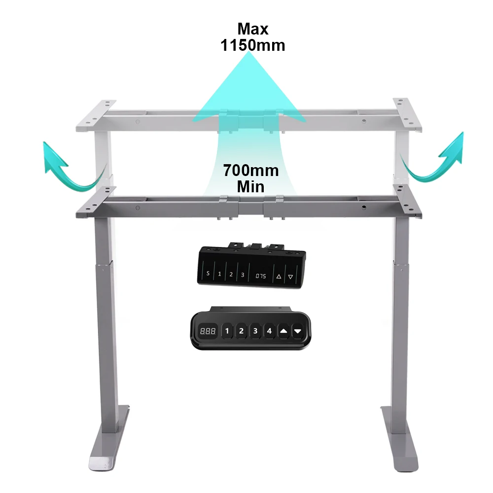 Dual Motor Standing Desk Electric Height Adjustable Memory Stand Up Desk Standing Workstation with Preset Controller