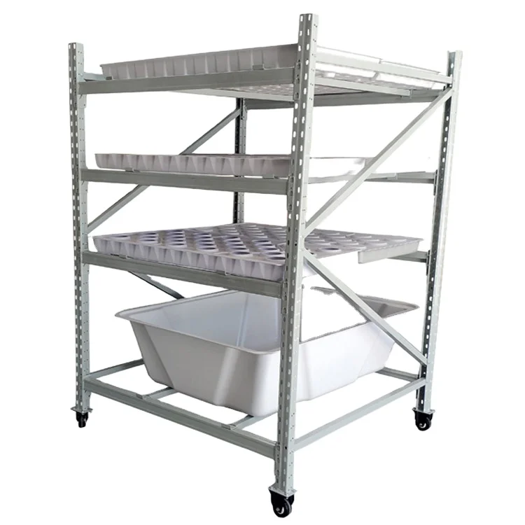 JingYuan Strong Microgreen Growing Shelves Movable Growing Racks Hydroponic Vegetable Growing Shelf