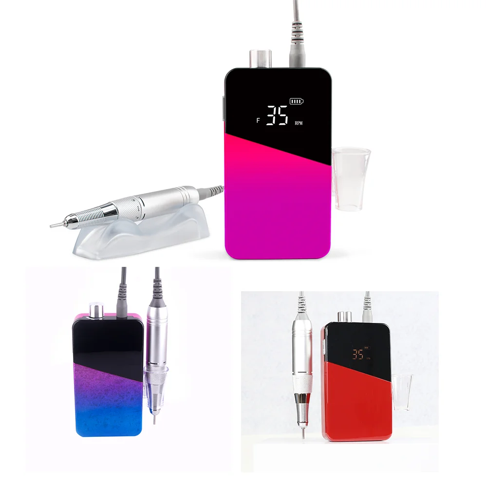 2023 Manicure Nail Polish Machine Supply Portable Professional Electric Rechargeable 35000rpm Brushless Nail Drill Machine