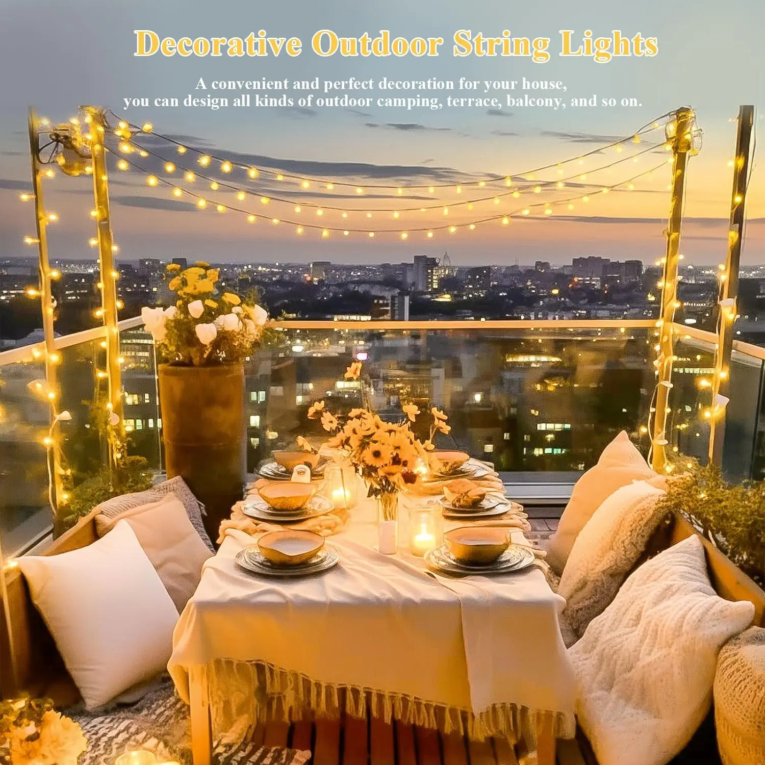 Водонепроницаемые светодиодные гирлянды 66 футов 200 8 режимов