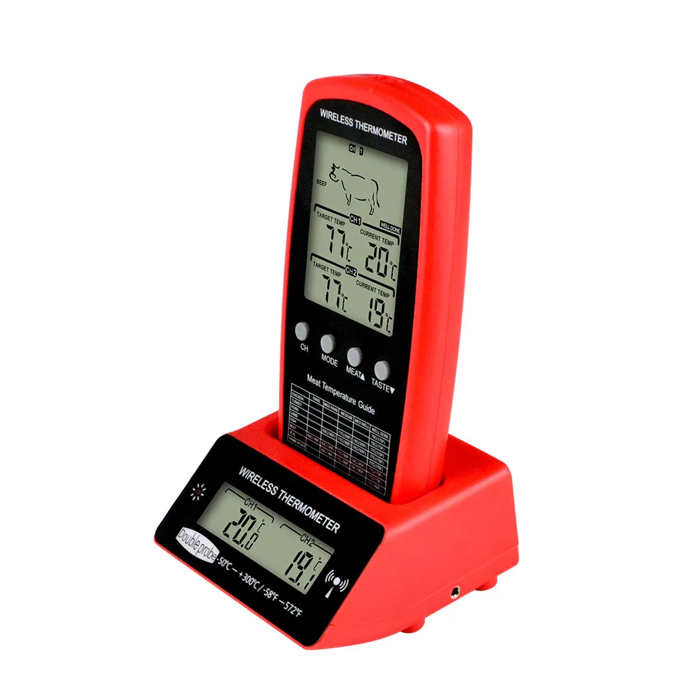Digital Wireless Thermometer for Food BBQ Oven with 2 Probes for Barbecue Grill Meat outdoor garden cooking thermometer YS-12