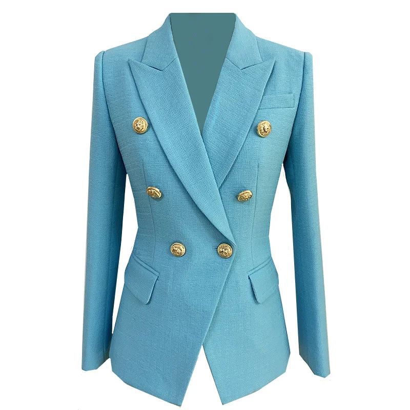 
A3783 Cotton Notched neck Women Fitness Nice Holiday Outfits blue short coat 