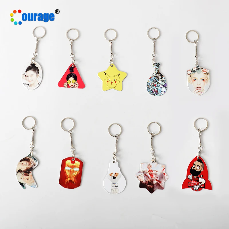 wholesale aluminum material metal sublimation blank keychain custom logo
