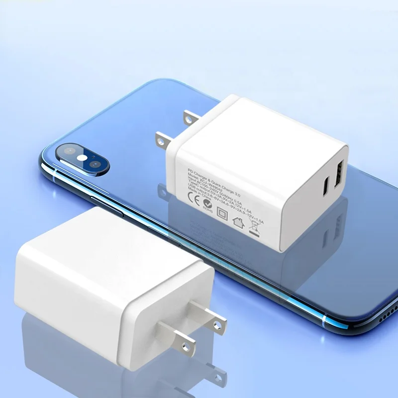 Сетевое зарядное устройство pd type-c usb 18 Вт с вилкой для ЕС и США