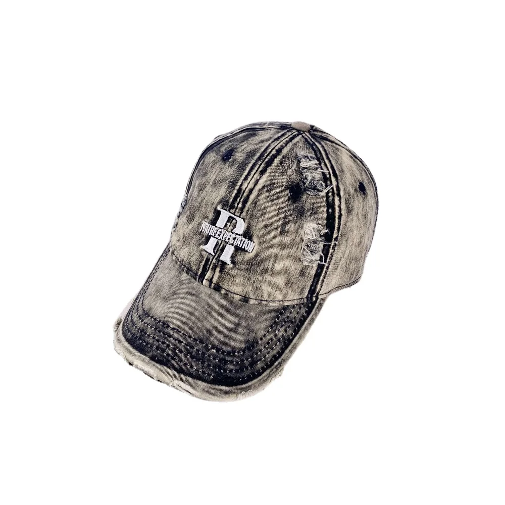 Custom Embroidery 6 panel Wash soft top Vintage Distress Dad Hat Adjustable cowboy hat