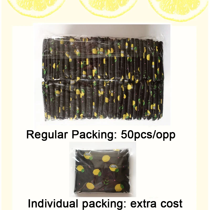 Low MOQ 210D Polyester Large Size 56x41cm Reusable Foldable Grocery Bag For Supermarket Shopping With Banana Leaf Print