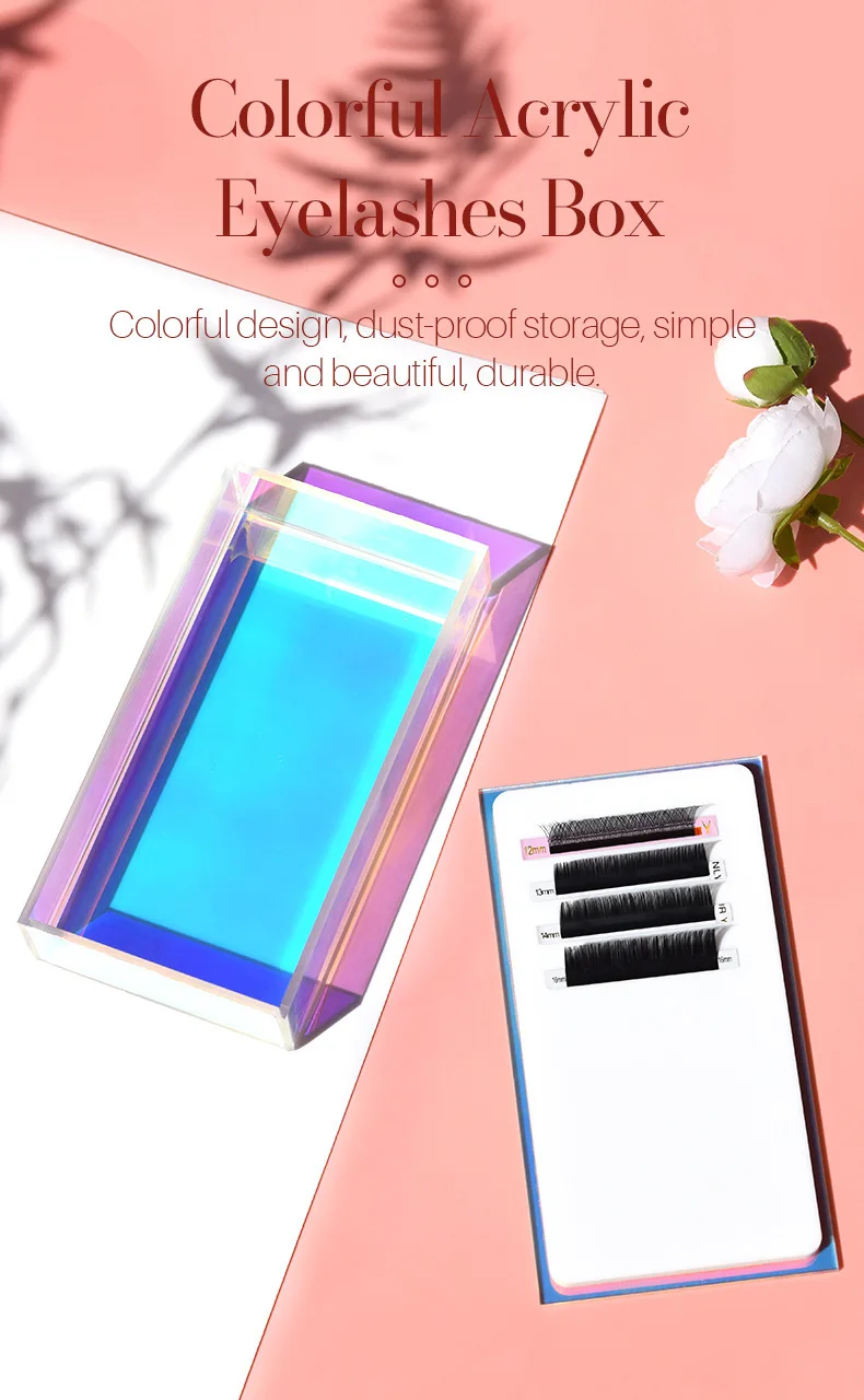 Custom Logo Acrylic Lash Pallet With Cover Eyelash Lash Tile Tray Eyelashes Extensions Tool Hot Selling Eyelash Pallet