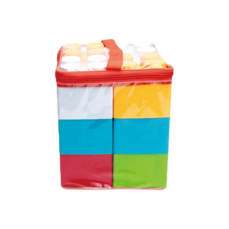 Wholesale Blocks Supplier 12pcs of big plastic building blocks bricks diy toys big plastic building block 9.5x9.5x9cm for kids