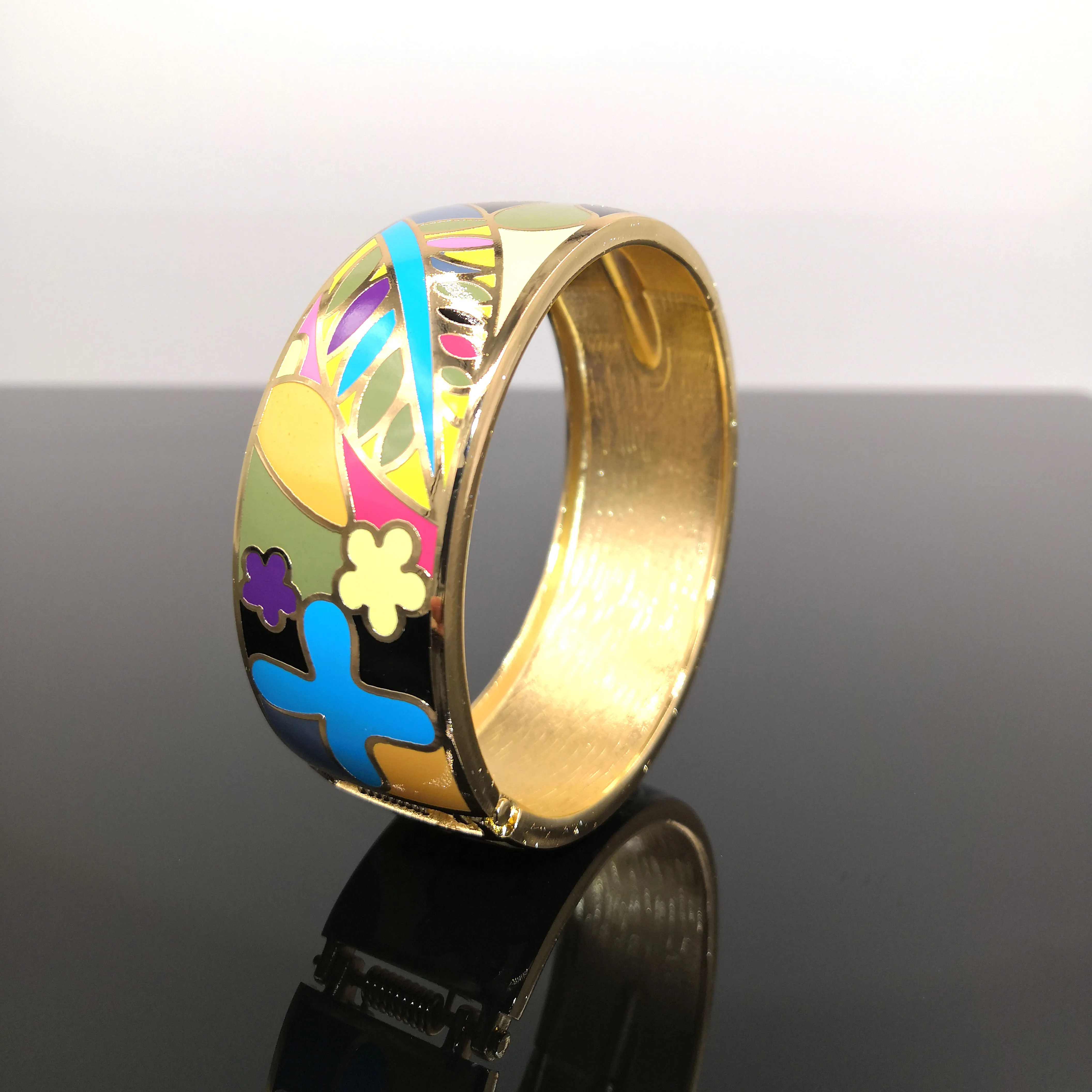 discount enamel wide bangle gold trendy costume bangle jewelry hot trendy free shipping bangle wrist