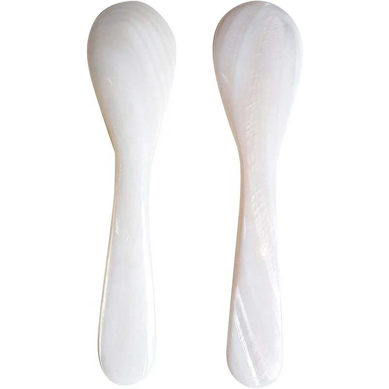 custom laser logo Natural mother of pearl shell caviar spoon