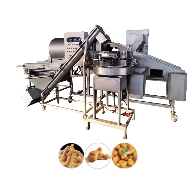2025  Fish Cutlet Flouring Preduster Machine Chicken Fillet Coating Machine Drum Flour Coating Machine For Chicken