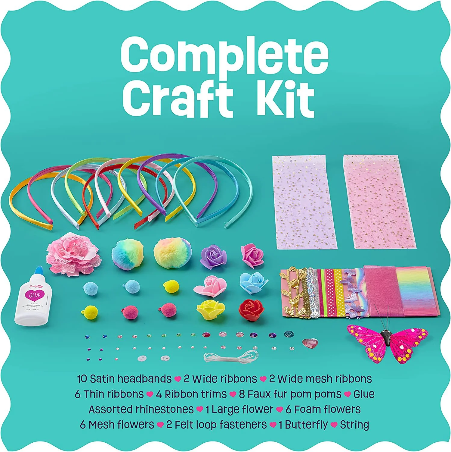 Girl Use Plastic Headbands Jewelry Making Kit For Girls DIY Hair Accessories Set