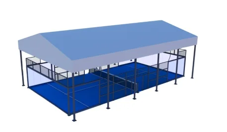 MCG Factory Price SPLIT ROOF Padel Court with 12mm PP Artificial Turf Grass for Sports Flooring