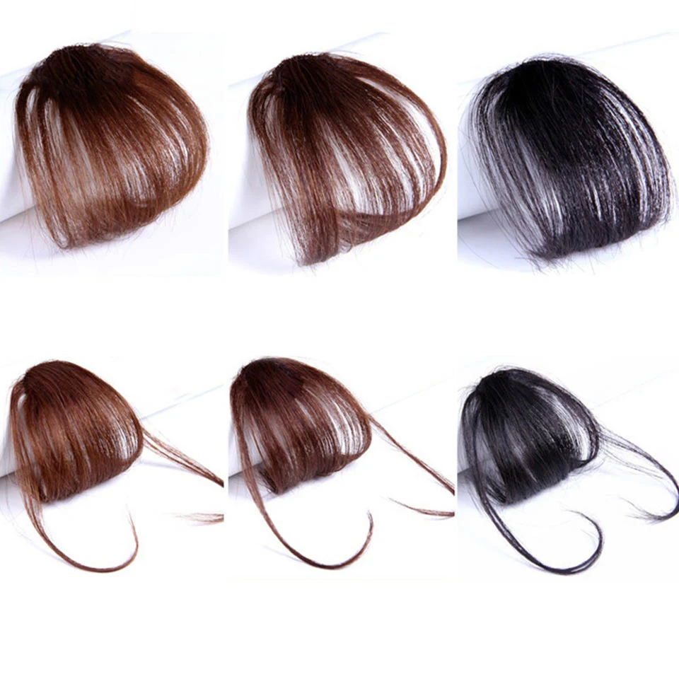 Neat Front False Fringe Clip In Synthetic Hair Bangs Hairpiece With High Temperature Toupee Fiber for Women Girl Hot Sale Vendor