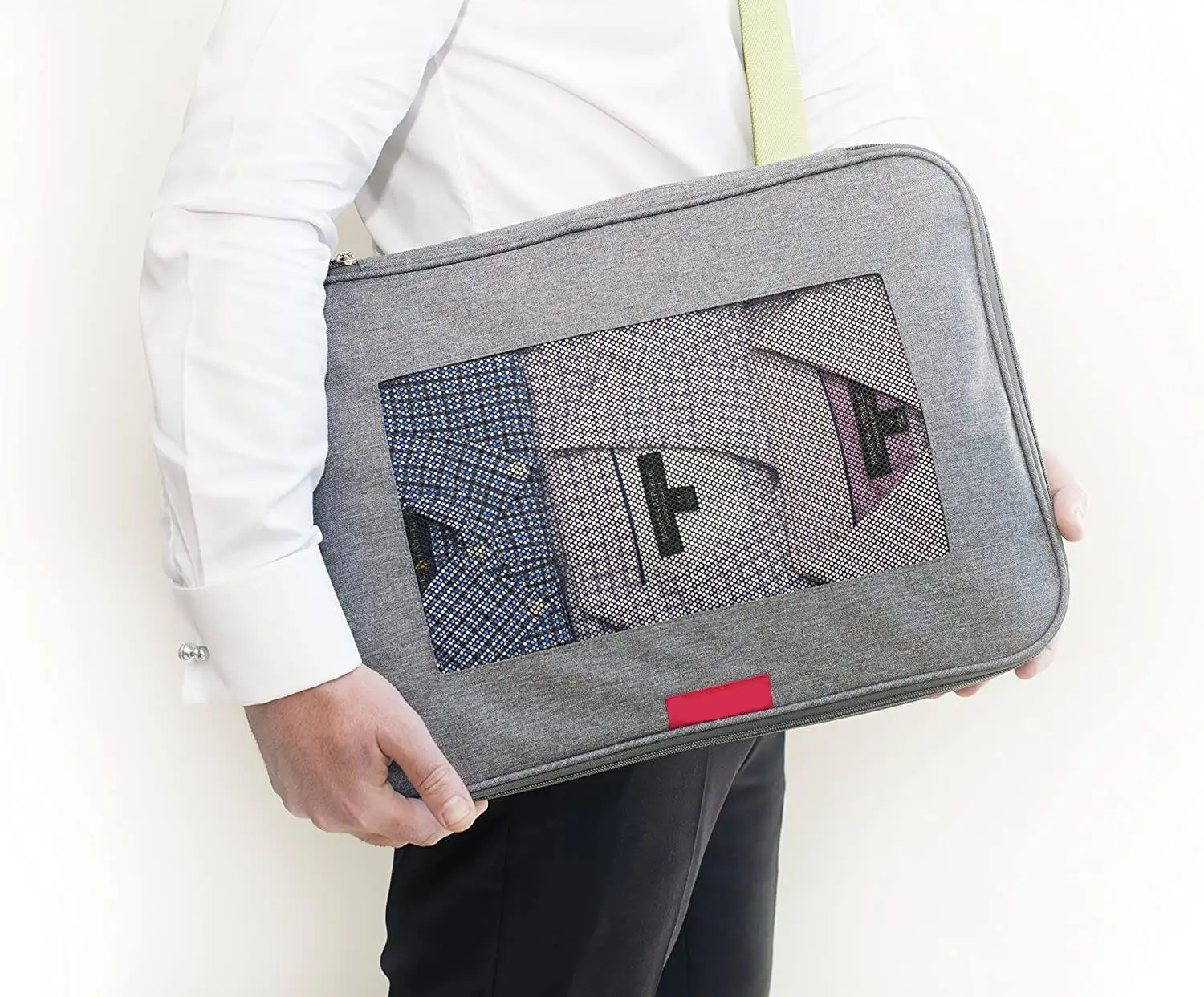 Durable Unisex Travel Compression Packing Cubes Set of 3 Grey Solid Polyester with Sturdy Double Zipper Fashionable Style