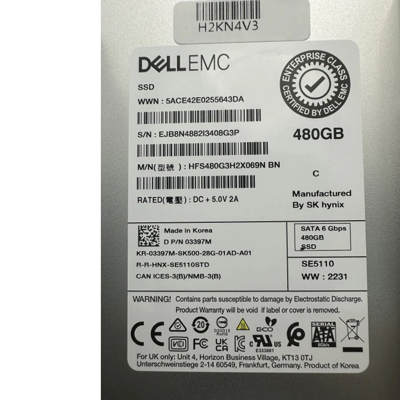 SSD 480GB Hard Disk Drive 2.5 Inch DELL SATA Hard Drive SSD