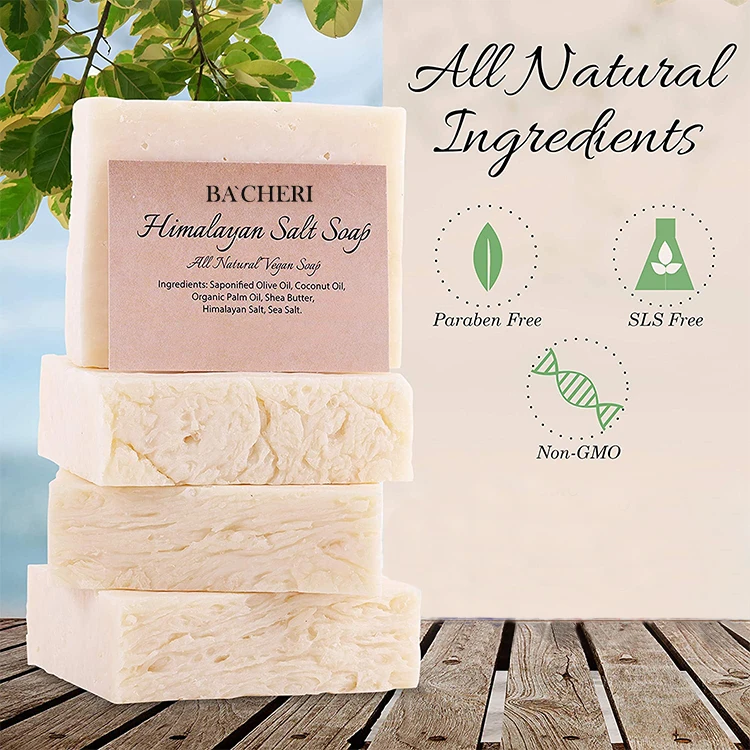 Kangrong Private Label Skin Care Natural Paraben Free Acen Treatment Coconut Oil Olive Oil Himalayan Salt Soap