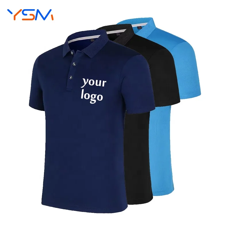 OEM Summer Customized designed 100%Polyester logo Tee DIY logo men Print Quality Fabric Blank quick drying Polo  T shirt