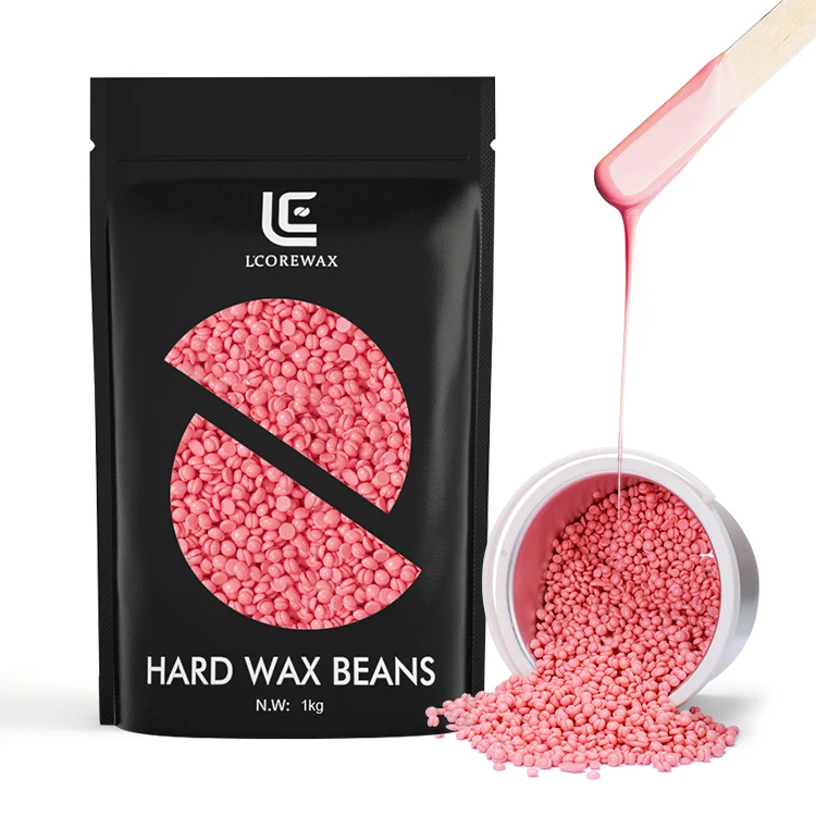 Профессиональные восковые бусины Lcorewax, безболезненная Фирменная этикетка, твердые восковые бобы для удаления волос воском