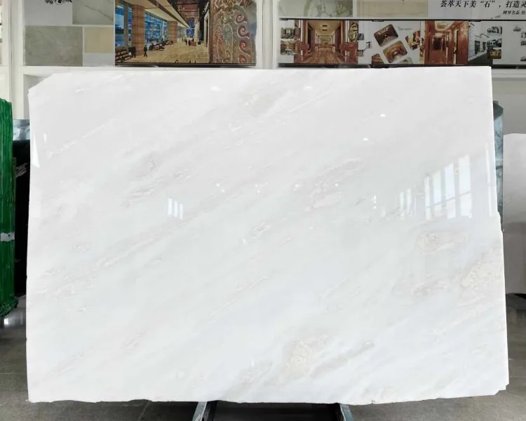 High Quality Customized Natural Royal White Onyx Marble Slab for Indoor Staircases Kitchen Bathroom and Hotel Decor