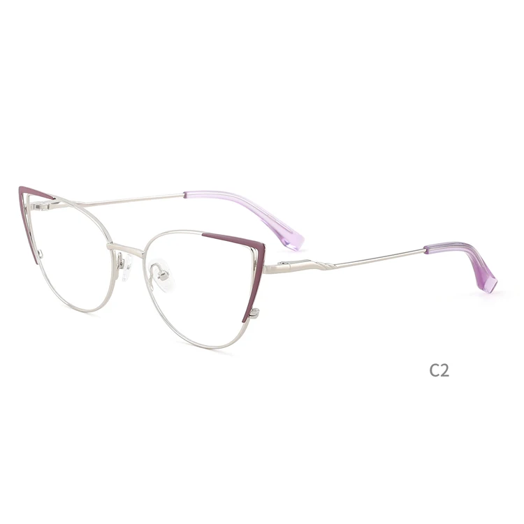 Двухцветный металлический весенний шарнир кошачий глаз для девочек оправа очков gafas de luz azul anteojos мужские очки