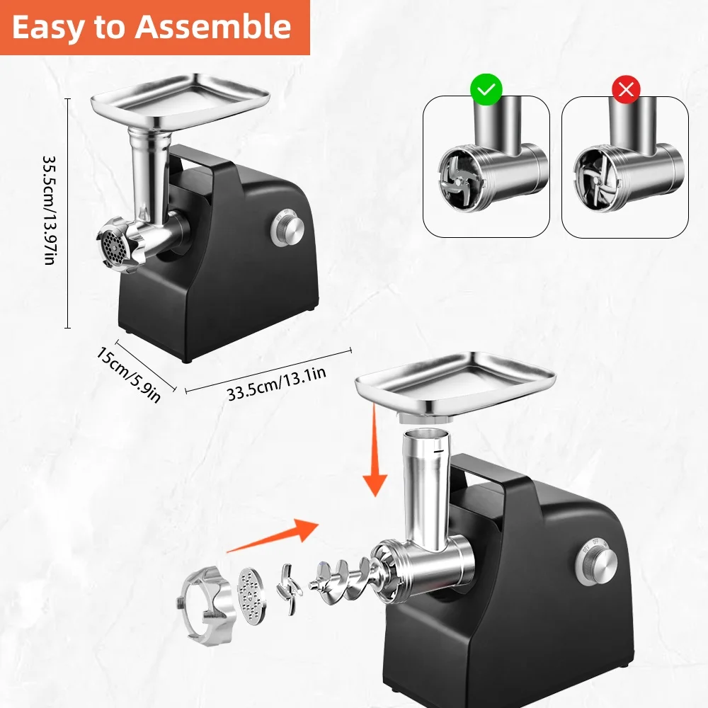 Home Use Meat Grinder Meat Mincer Grinder Machine Electric Meat Grinders & Slicers OEM ODM ABS Kitchen Gadget Free Spare Parts
