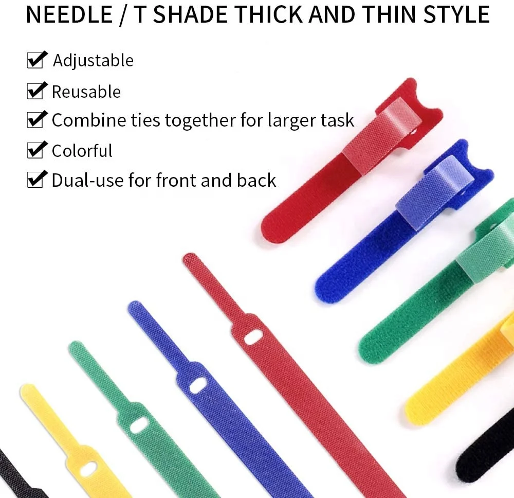 Nylon Hook And Loop Fastener USB Computer Cable Ties Adjustable Hook And Loop Tape