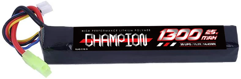CHAMPION Factory Price Wholesale 1300mAh 25C 3S 11.1V Rechargeable Lithium Battery Pack for Airsoft Gun Battery