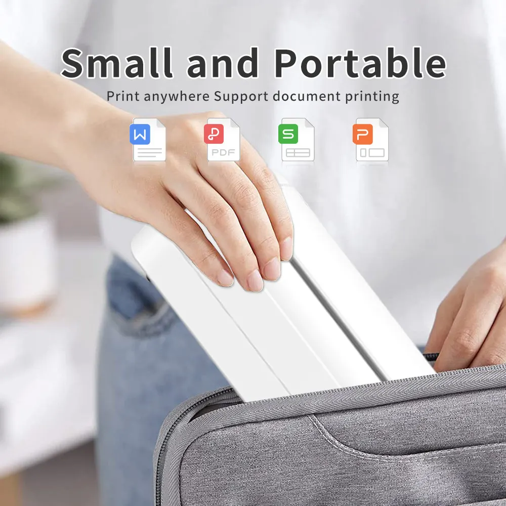 X8-ink-free portable A4 printer mini wireless mobile thermal printer temporary printer computer or mobile phone connection